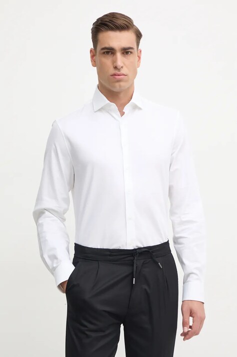 Calvin Klein camasa barbati, culoarea alb, cu guler clasic, regular, K10K113546