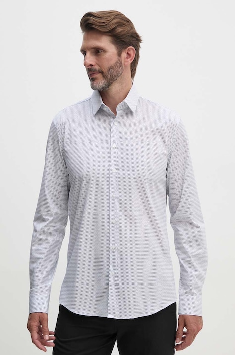 Рубашка Calvin Klein мужская цвет белый slim классический воротник K10K114023
