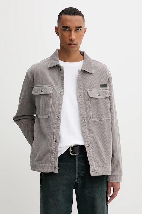 Πουκάμισο κοτλέ AllSaints CASTLEFORD χρώμα: γκρι, M084OB