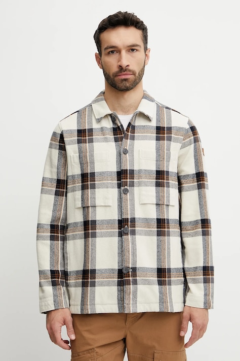 Fjallraven koszula Singi Flannel Overshirt M męska kolor beżowy relaxed z kołnierzykiem klasycznym F12600226.113.555