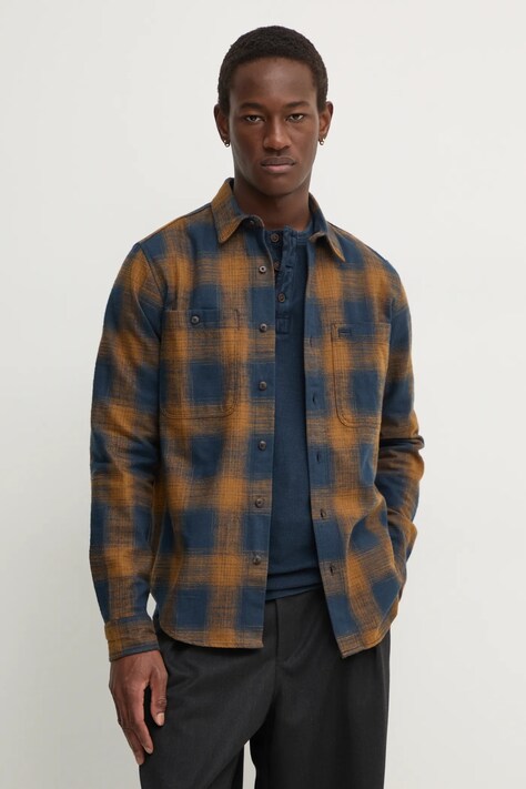 Βαμβακερό πουκάμισο Timberland ανδρικό, χρώμα: ναυτικό μπλε, TB0A6V3PB681