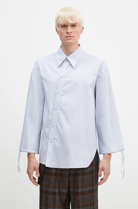 Andersson Bell camicia Bouquet Stripe Asymmetric Shirt uomo colore blu atb1140m