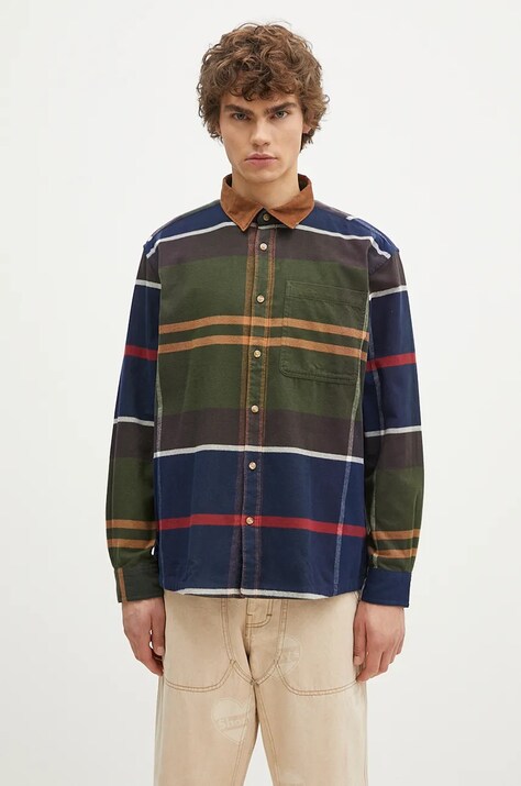 Bavlněná košile Barbour Bushlane OS Tartan Shirt relaxed, s klasickým límcem, MSH5532