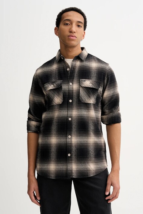 Rip Curl koszula bawełniana COUNT męska kolor czarny regular z kołnierzykiem klasycznym 00JMSH
