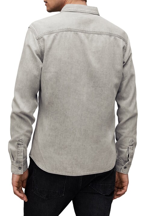 Джинсова сорочка AllSaints GLEASON LS SHIRT — AW24-KDM0LZ, сірий — фото 4