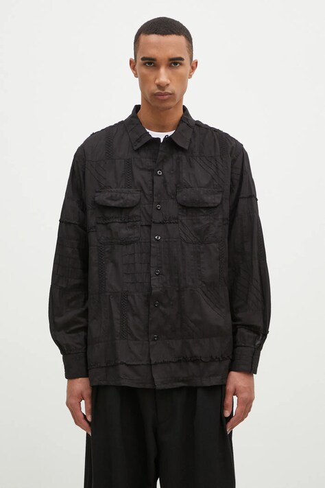 Engineered Garments camasa din bumbac Classic Shirt barbati, culoarea negru, cu guler clasic, regular, 24F1A005.SW019
