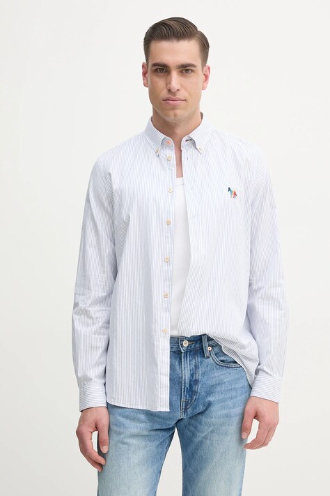 Βαμβακερό πουκάμισο PS Paul Smith ανδρικό, χρώμα: μπλε, M2R.708U.P22264