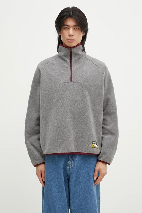 Флисовая кофта Human Made Fleece Half-Zip Shirt цвет серый с аппликацией HM28CS019