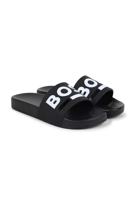 BOSS slapi copii Aqua Slides culoarea negru, J51320