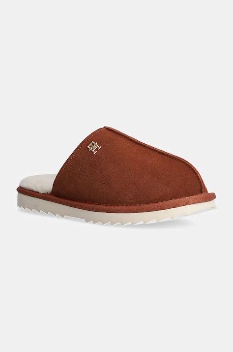 Тапки Tommy Hilfiger TH ELEVATED COMFORT HOME SLIPPER цвет коричневый FW0FW08396