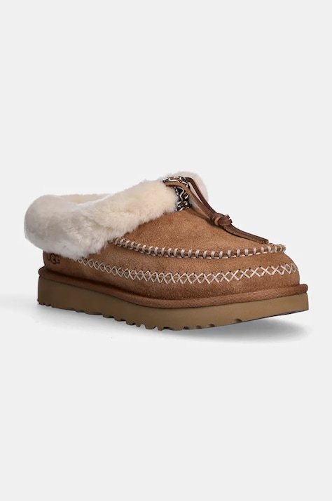 UGG papuci din piele intoarsa Tasman Alpine culoarea maro, 1158258-CHE