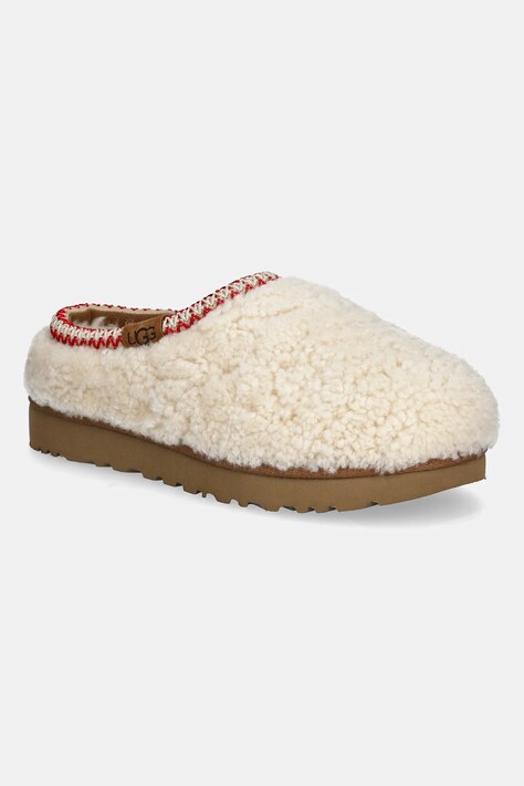 Тапки UGG Tasman Maxi Curly цвет бежевый 1158356-NAT