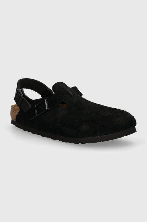 Birkenstock sandały zamszowe Tokio damskie kolor czarny 1028348