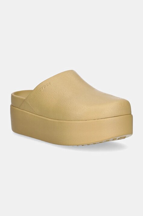 Crocs klapki Dylan Platform Clog damskie kolor beżowy na platformie 209869