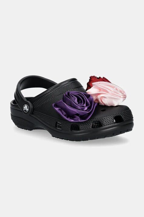 Crocs klapki Classic Rossete Clog damskie kolor czarny 210388