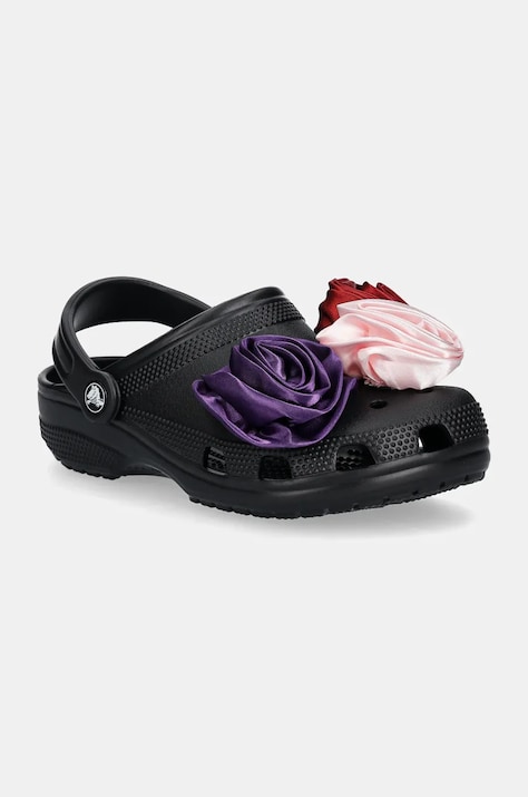 Šlapky Crocs Classic Rossete Clog dámske, čierna farba, 210388