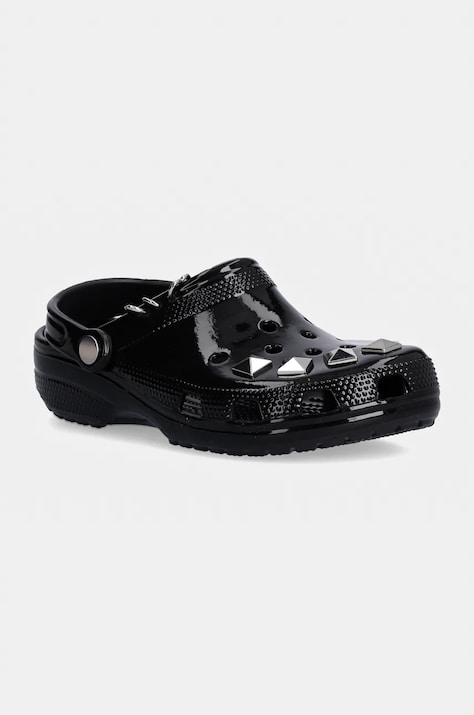 Crocs papuci Classic Studded Clog femei, culoarea negru, 210390