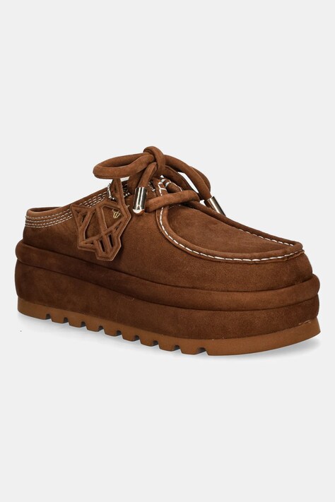 Παντόφλες σουέτ Naked Wolfe Blizzard χρώμα: καφέ, Blizzard Suede Shearling Tan