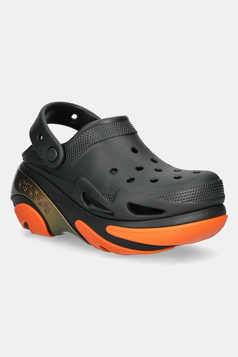 Pantofle Crocs Bubble Crush Reflector Clog dámské, zelená barva, na platformě, 210743