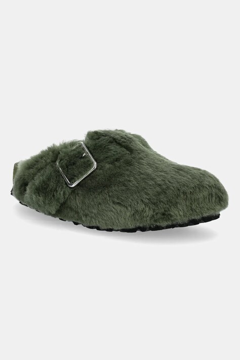 Μάλλινες παντόφλες Birkenstock 1774 Boston BB Shearling γυναικείες, χρώμα: πράσινο, 1029943