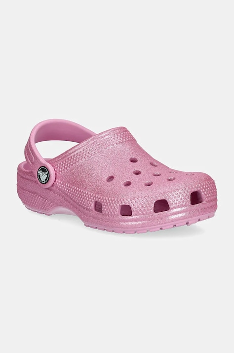 Детские шлепанцы Crocs CLASSIC GLITTER CLOG цвет розовый 206993