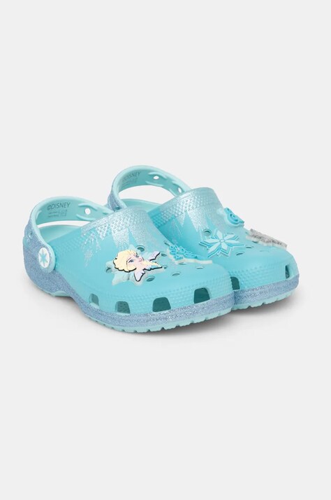 Crocs slapi copii CROCSCLASSIC FROZEN ELSA CLOG culoarea turcoaz, 210235