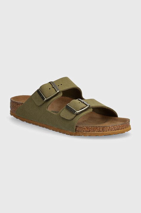 Birkenstock slapi copii Arizona culoarea verde, 1027829