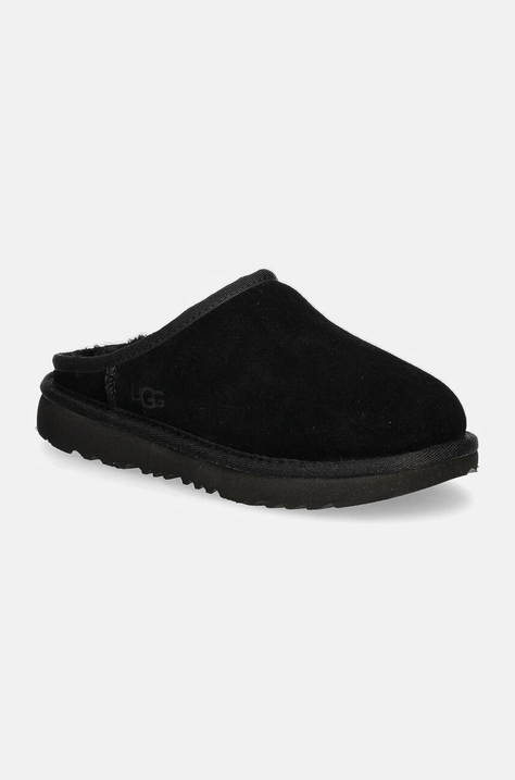 UGG kapcie zamszowe dziecięce KIDS' CLASSIC SLIP-ON kolor czarny 1161030K