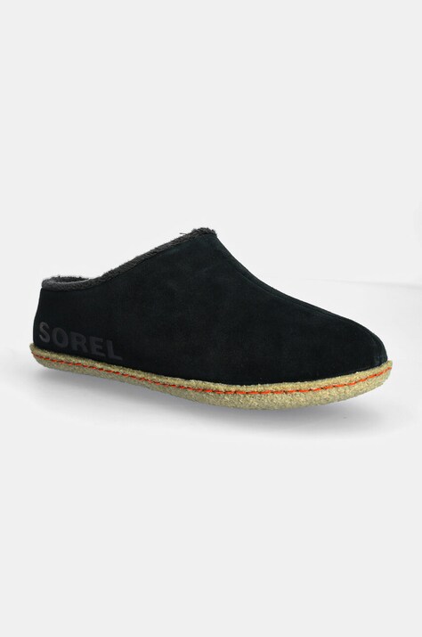 Sorel papuci din piele intoarsa pentru copii YOUTH LANNER RIDGE culoarea negru, 1929651