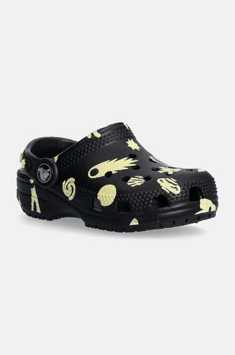 Дитячі шльопанці Crocs CLASSIC GLOW SPACE CLOG колір чорний 210358