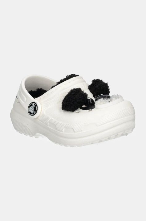 Detské šľapky Crocs CLASSIC LINED IAM PANDA BEAR CLOG béžová farba, 210395