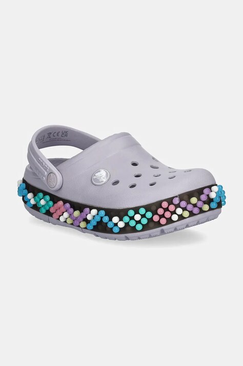 Crocs slapi copii CROCBAND COLORFUL LIGHTS CLOG culoarea violet, 210467