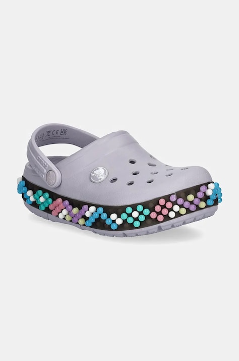 Crocs slapi copii CROCBAND COLORFUL LIGHTS CLOG culoarea violet, 210467