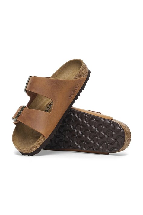 Шкіряні шльопанці Birkenstock Arizona — AW24-KLM00I, коричневий — фото 4