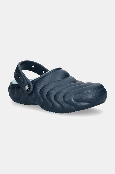 Crocs papuci Classic Lined Overpuff Clog culoarea albastru marin, 210059