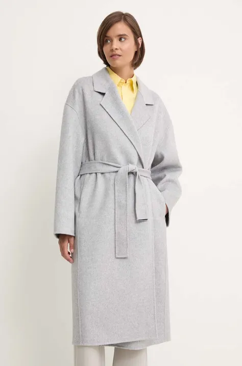Calvin Klein palton de lana culoarea gri, de tranzitie, oversize, K20K207089