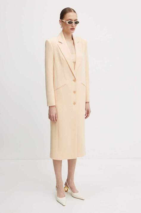 Patrizia Pepe palton femei, culoarea bej, de tranzitie, 8O0140 A453