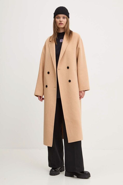 HUGO cappotto con aggiunta di lana colore beige  50517632