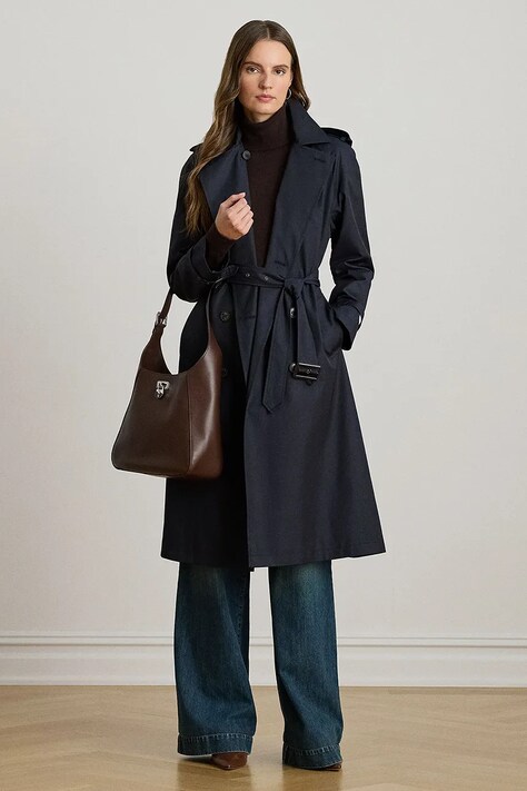 Trench kabát Lauren Ralph Lauren dámský, béžová barva, 297951259