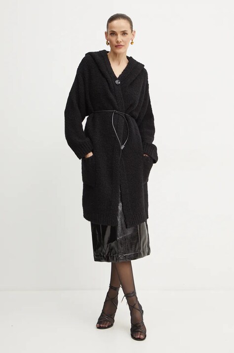 Liu Jo cardigan din amestec de lana culoarea negru, călduros, WF4520 MA26O