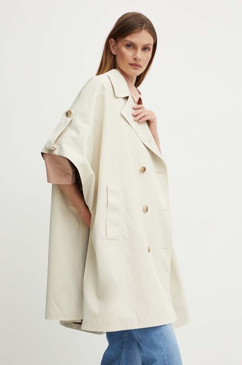 Joop! płaszcz damski kolor beżowy przejściowy oversize 30044529