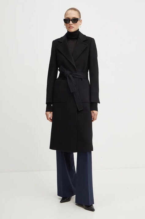 Шерстяное пальто MAX&Co. цвет чёрный переходной 2428016024200