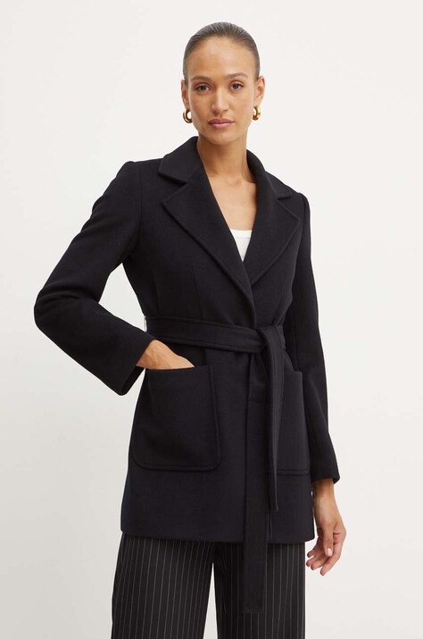 MAX&Co. palton de lana culoarea negru, de tranzitie, desfacut, 2428086014200
