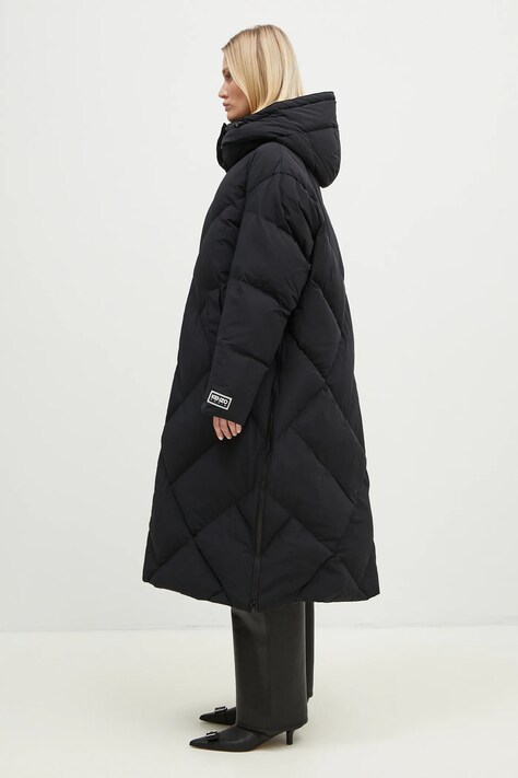 Páperová bunda Kenzo Long Down Jacket dámska, čierna farba, zimná, FE62OU1229NH.99