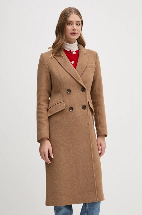 Barbour palton de lana Marylin Tailored Wool Coat de tranzitie, cu doua randuri de nasturi, LWO0236
