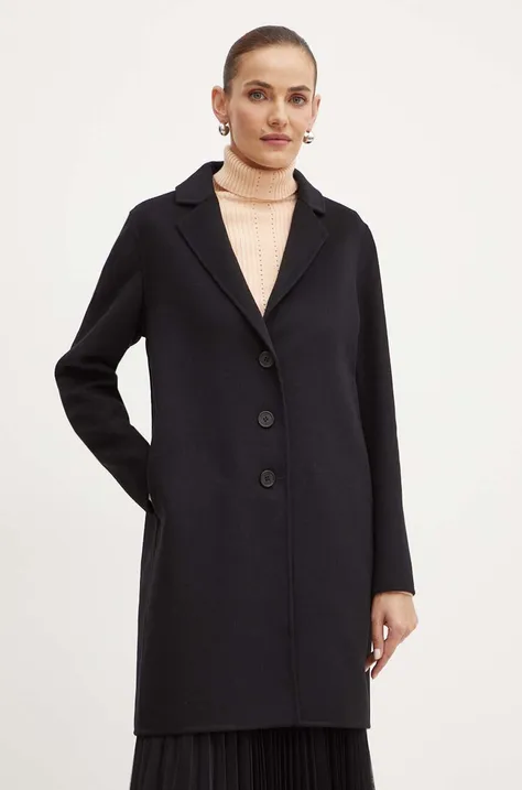 Μάλλινο παλτό Twinset χρώμα: μαύρο, 242TP2062