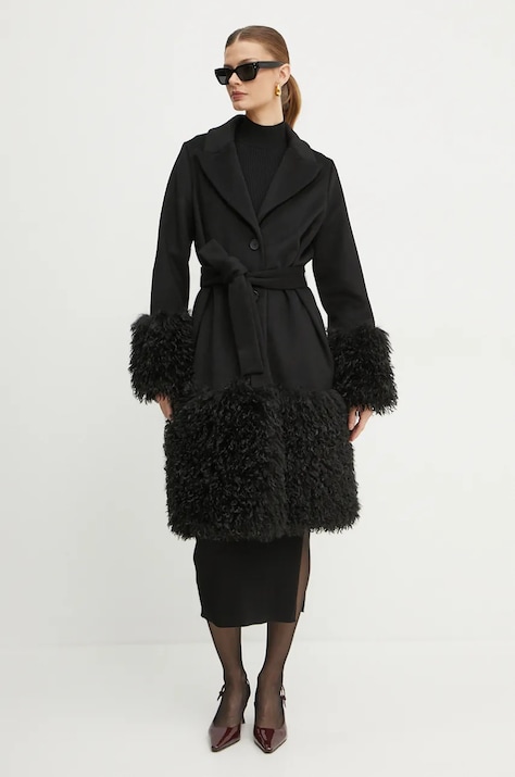 Twinset cappotto in lana colore nero  242TT2400
