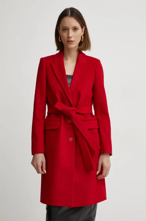 Twinset cappotto in lana colore rosso  242TT2202