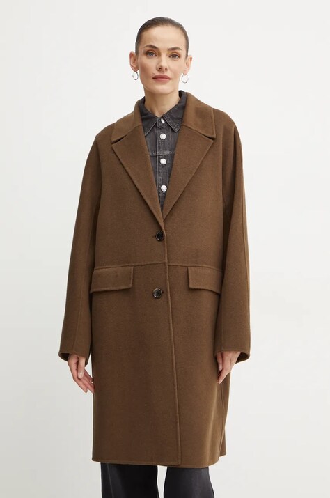 BOSS cappotto in lana colore verde  50518893