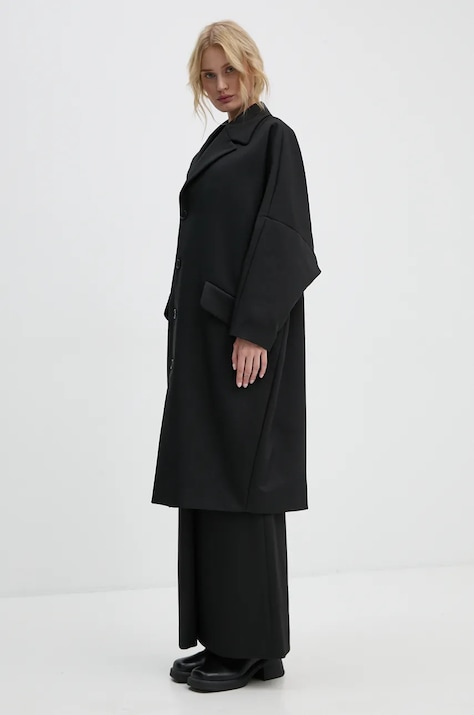 Παλτό MM6 Maison Margiela χρώμα: μαύρο, S62AA0087.M35222